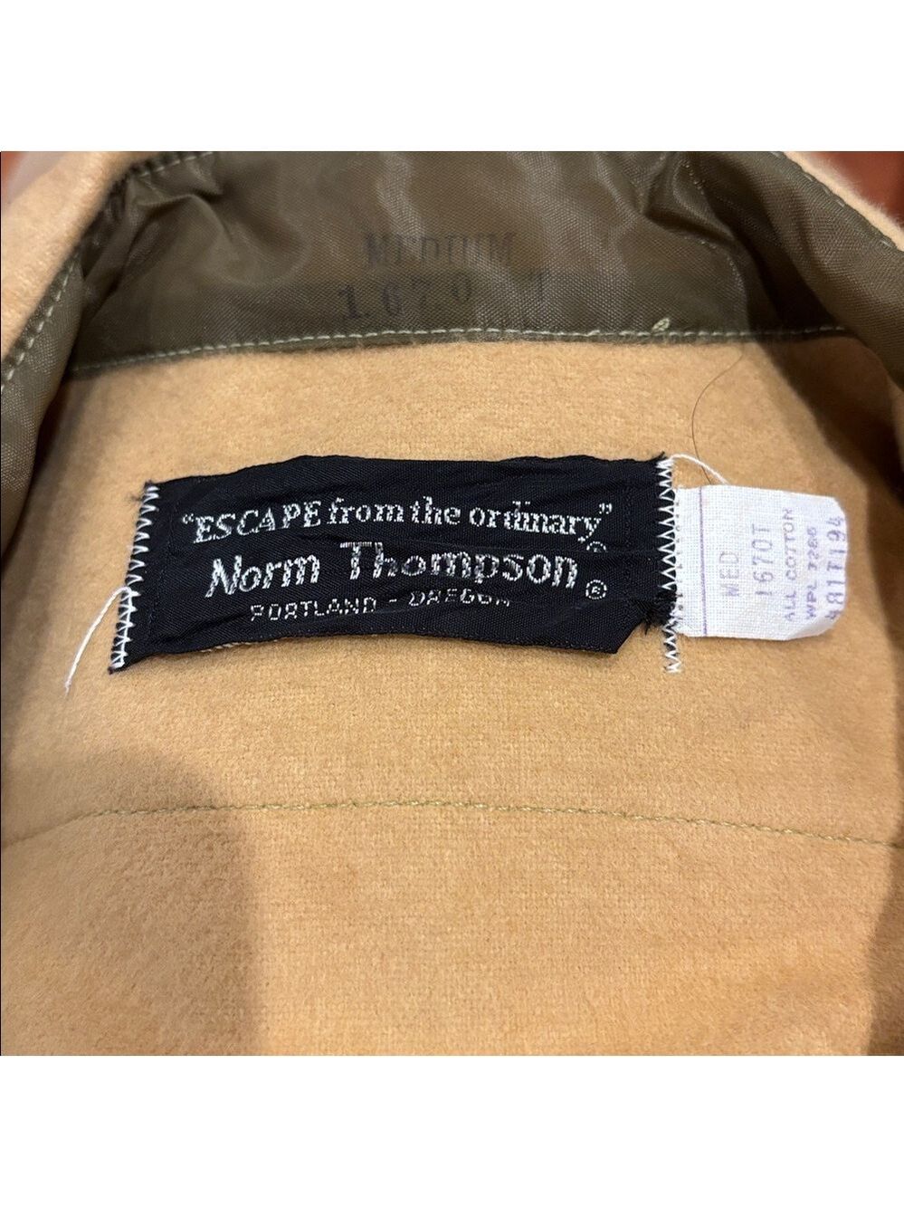 NWOT 80s NORM THOMPSON HEAVY FLANNEL GOLDEN TAN BUTTON DOWN SHIRT GORPCORE SZ M - Picture 7 of 7